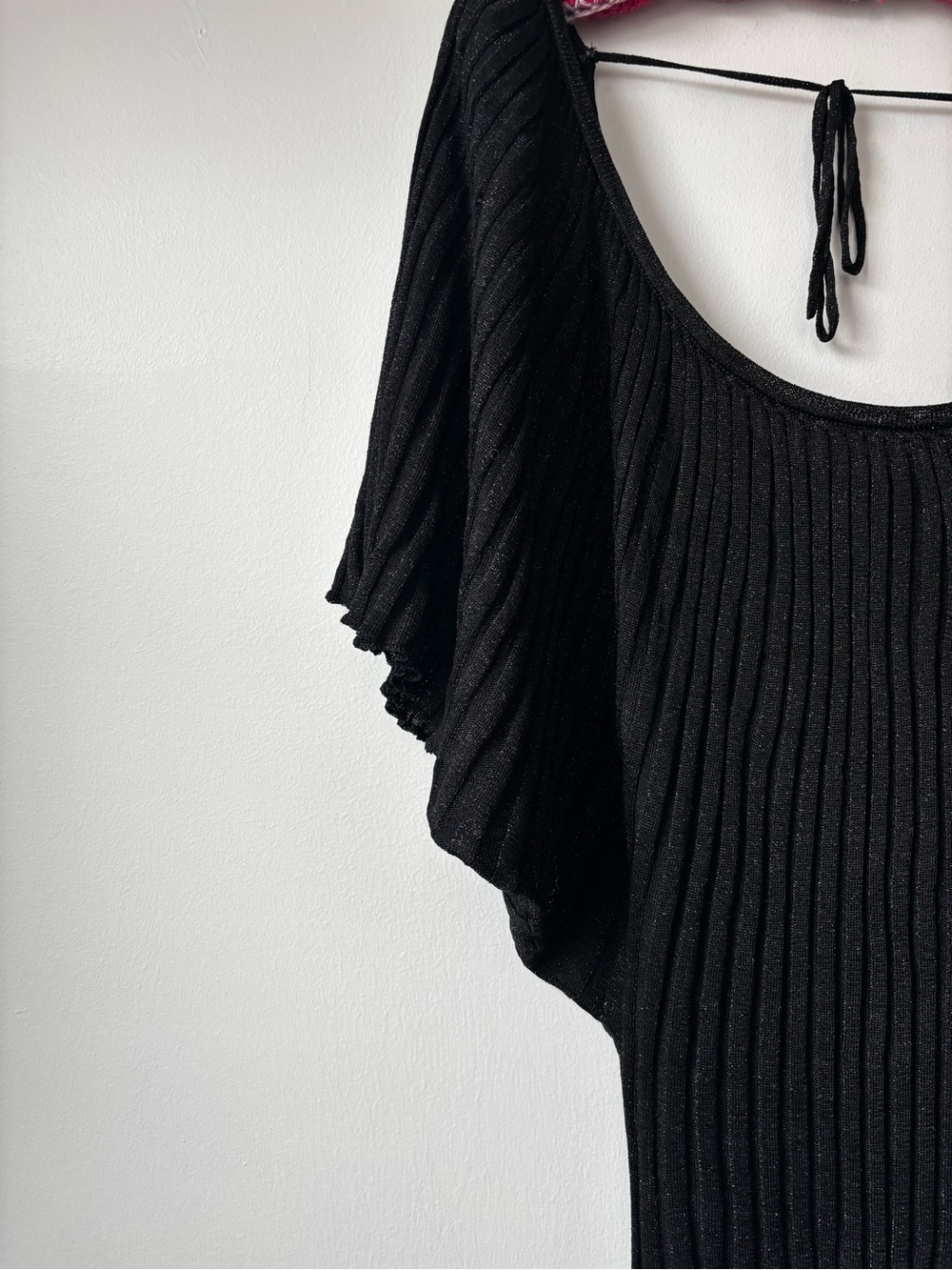 Bebe Ribbed Batwing Tunic Top - Picture 2 of 4